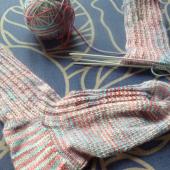 Simple socks with hand-dyed yarn